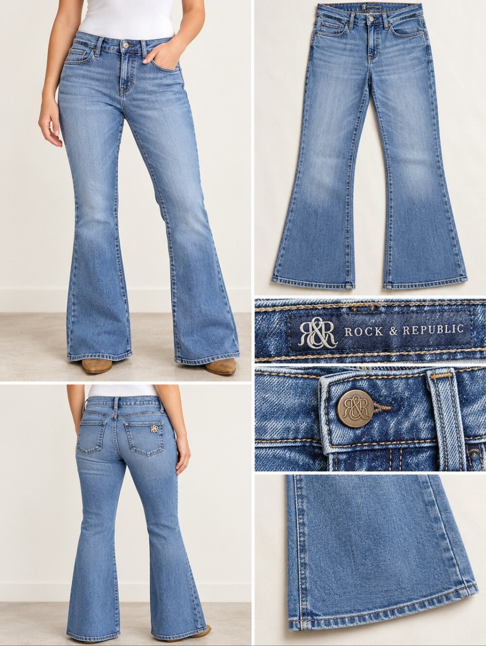 Rock & Republic Light Blue Flared Jeans